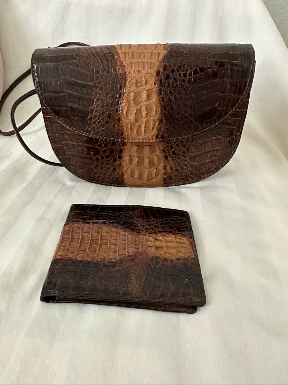 Vintage Crocodile Skin Crossbody Bag & Wallet (can sell separately)